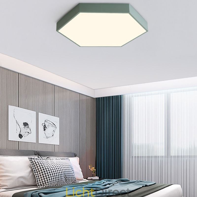 Moderne eenvoudige plafondlamp met zeshoekige inbouw