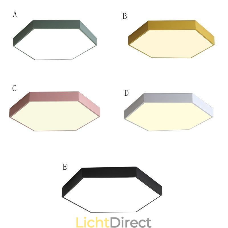 Moderne eenvoudige plafondlamp met zeshoekige inbouw