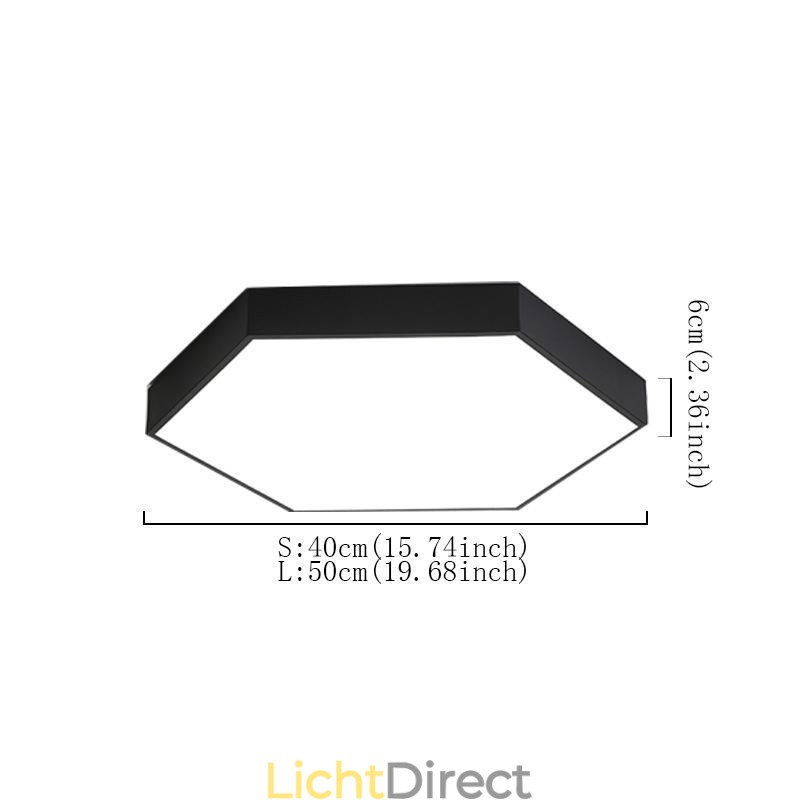 Moderne eenvoudige plafondlamp met zeshoekige inbouw