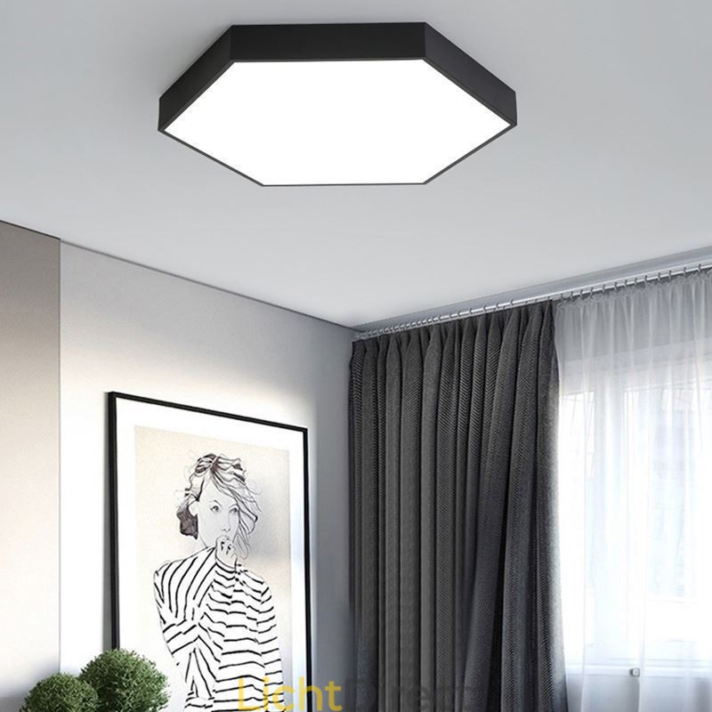 Moderne eenvoudige plafondlamp met zeshoekige inbouw