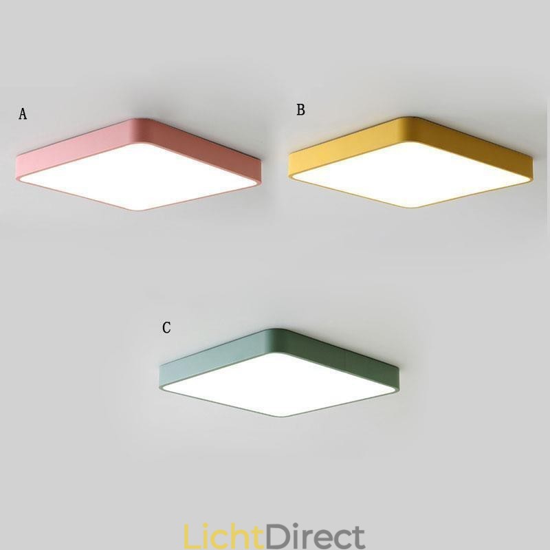 Simlpe Flush Mount Dunne Vierkante Licht Energiebesparende Plafondlamp