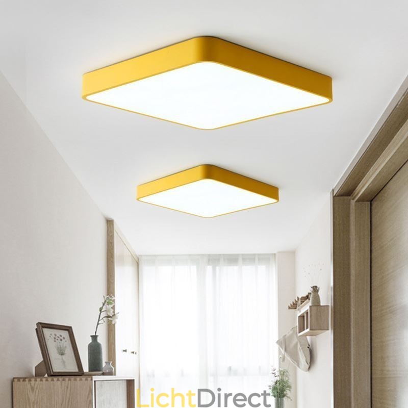 Simlpe Flush Mount Dunne Vierkante Licht Energiebesparende Plafondlamp