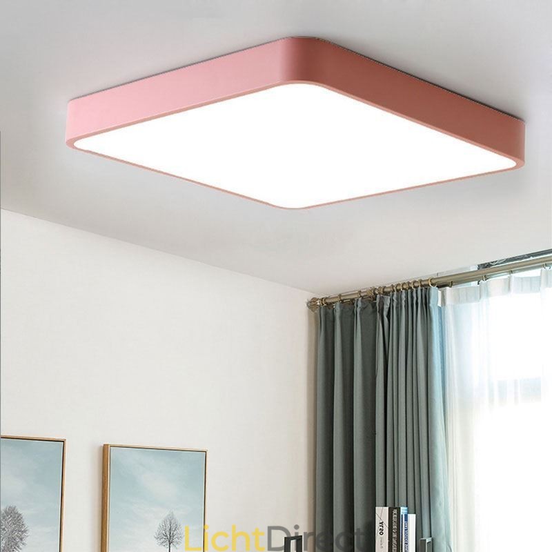 Simlpe Flush Mount Dunne Vierkante Licht Energiebesparende Plafondlamp
