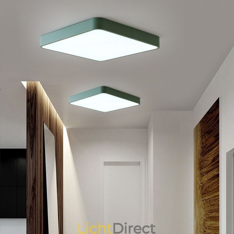 Simlpe Flush Mount Dunne Vierkante Licht Energiebesparende Plafondlamp
