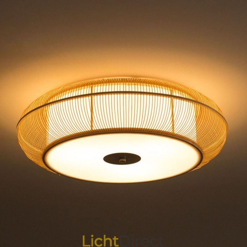 Chinese speciale bamboe plafondlamp met creatieve Japanse ronde plafondmontage