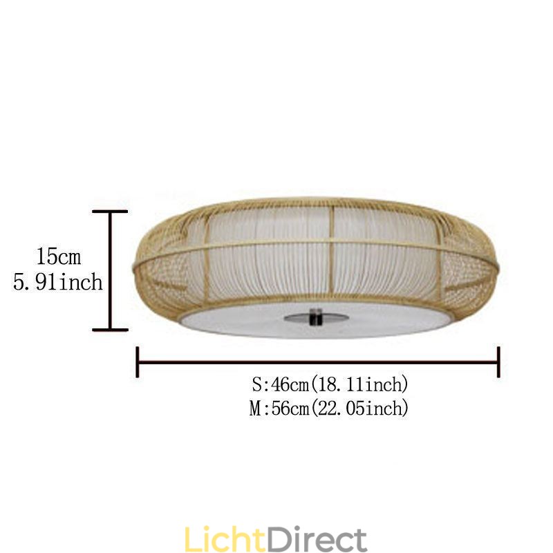 Chinese speciale bamboe plafondlamp met creatieve Japanse ronde plafondmontage