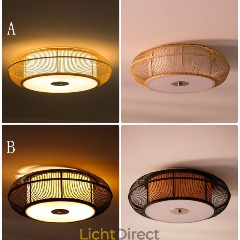 Chinese speciale bamboe plafondlamp met creatieve Japanse ronde plafondmontage