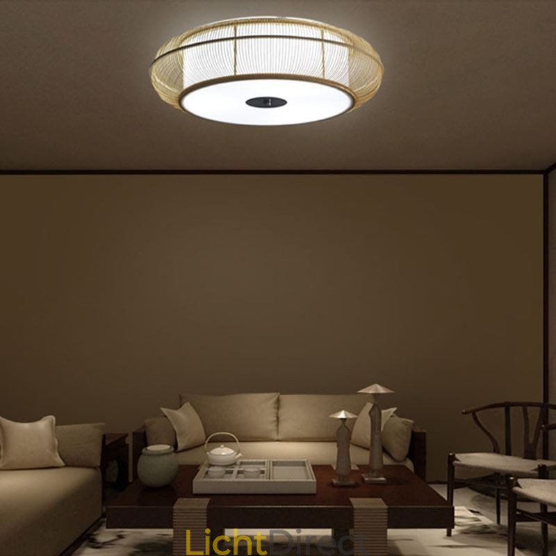 Chinese speciale bamboe plafondlamp met creatieve Japanse ronde plafondmontage