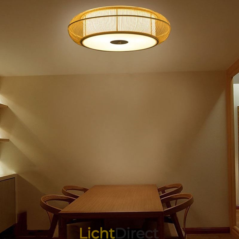 Chinese speciale bamboe plafondlamp met creatieve Japanse ronde plafondmontage