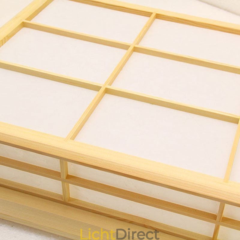 Japanse kubusvormige plafondlamp, massief houten plafondverlichting