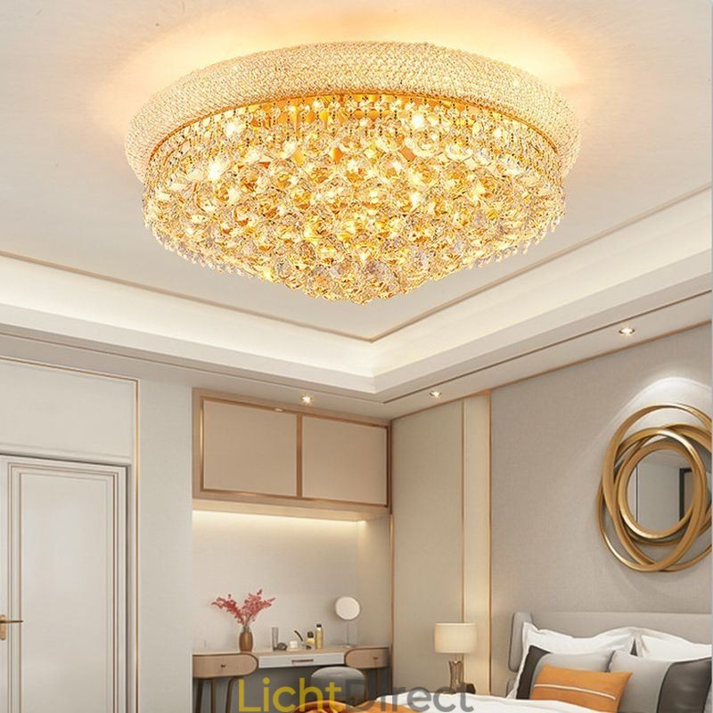 Europese plafondlamp met plafondlamp van kristal