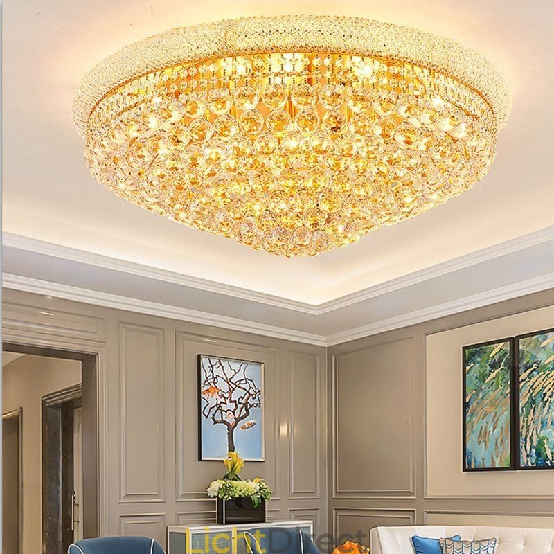 Europese plafondlamp met plafondlamp van kristal