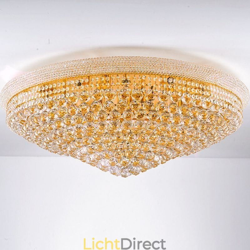 Europese plafondlamp met plafondlamp van kristal