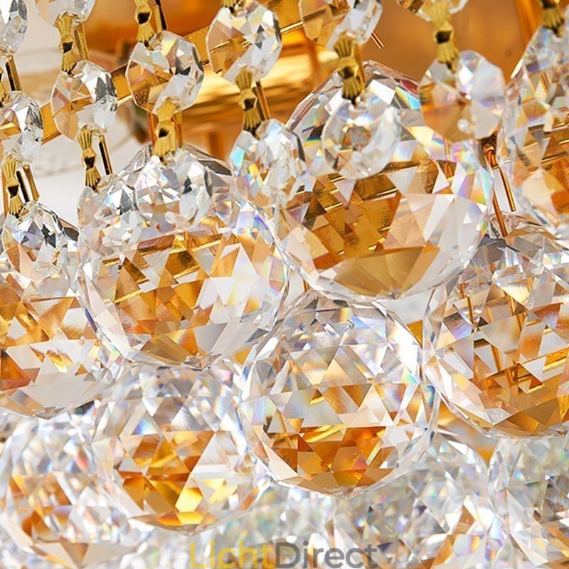 Europese plafondlamp met plafondlamp van kristal