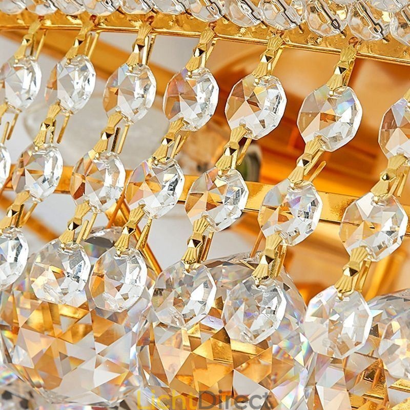 Europese plafondlamp met plafondlamp van kristal