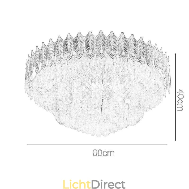 Kristallen plafondlamp met ronde, gegalvaniseerde Phoenix Tail-gouden luxe decoratieve plafondlamp