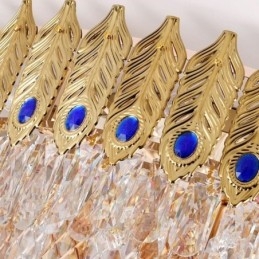 Kristallen plafondlamp met ronde, gegalvaniseerde Phoenix Tail-gouden luxe decoratieve plafondlamp