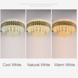 Kristallen plafondlamp met ronde, gegalvaniseerde Phoenix Tail-gouden luxe decoratieve plafondlamp