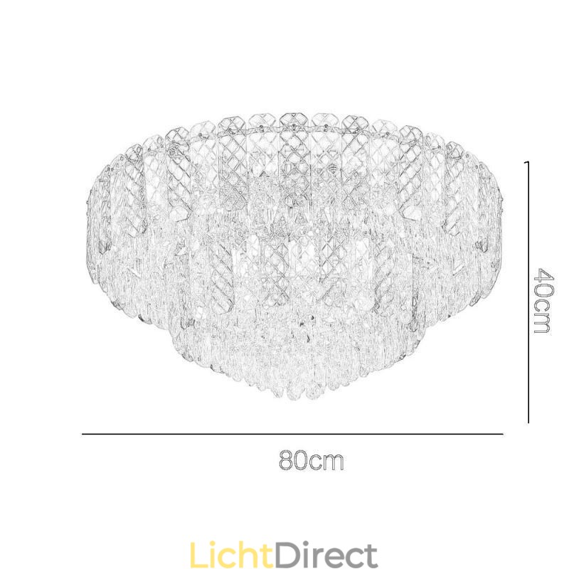 Kristallen inbouw dubbele laag ronde luxe decoratieve plafondlamp 80cm