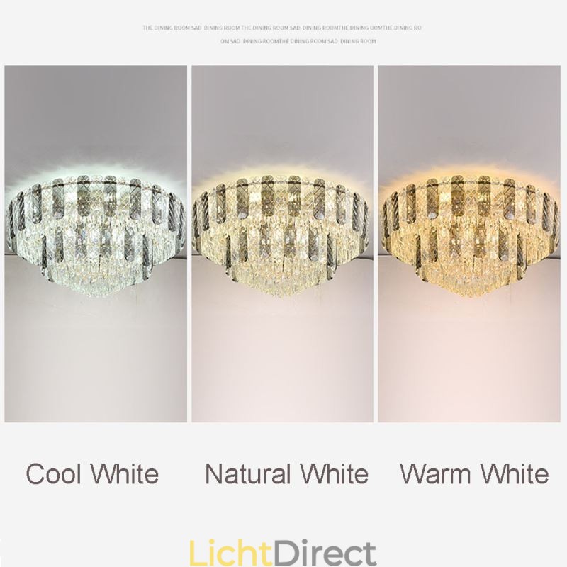 Kristallen inbouw dubbele laag ronde luxe decoratieve plafondlamp 80cm