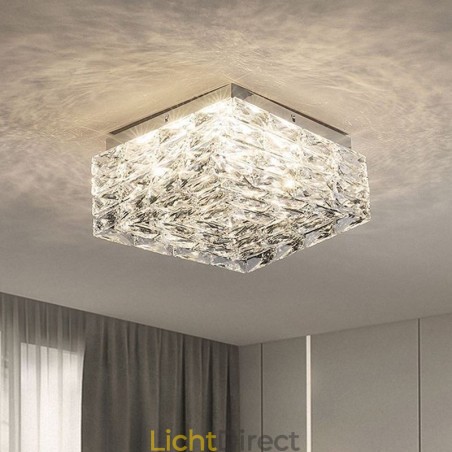 Kristallen plafondlamp inbouw drie kleuren dimbaar Kristallen plafondlamp inbouw drie kleuren dimbaar