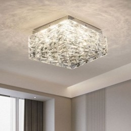 Kristallen plafondlamp inbouw drie kleuren dimbaar