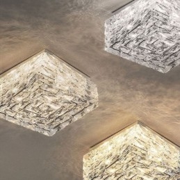 Kristallen plafondlamp inbouw drie kleuren dimbaar