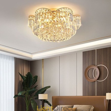 Kristallen plafondlamp met luxe ronde kristallen decoratie Kristallen plafondlamp met luxe ronde kristallen decoratie