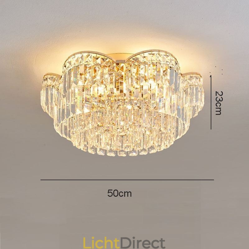 Kristallen plafondlamp met luxe ronde kristallen decoratie