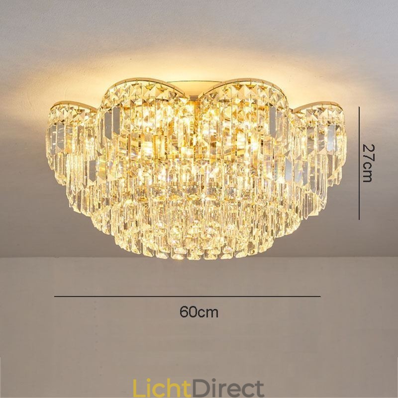 Kristallen plafondlamp met luxe ronde kristallen decoratie