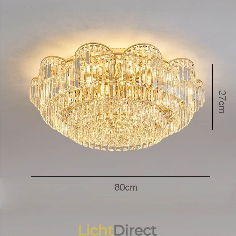 Kristallen plafondlamp met luxe ronde kristallen decoratie