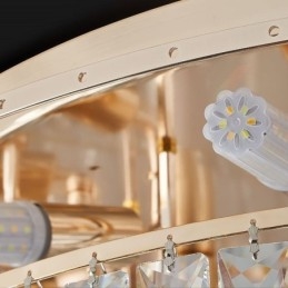 Kristallen plafondlamp in rookgrijze kleur, decoratie in kristalvorm