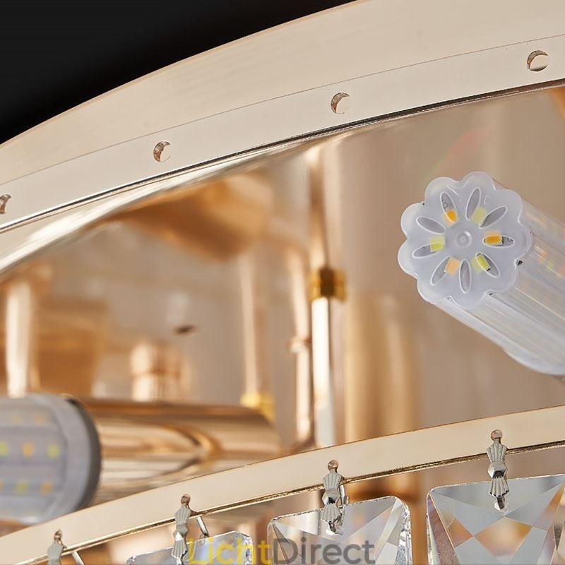 Kristallen plafondlamp in rookgrijze kleur, decoratie in kristalvorm