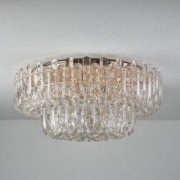 Luxe kristallen plafondlamp met ronde decoratie inbouw