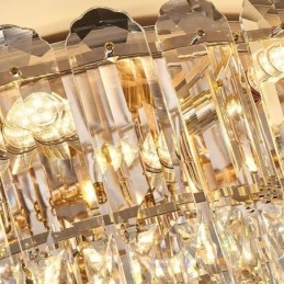 Kristallen plafondverlichtingsarmaturen met ronde kristallen decoratie