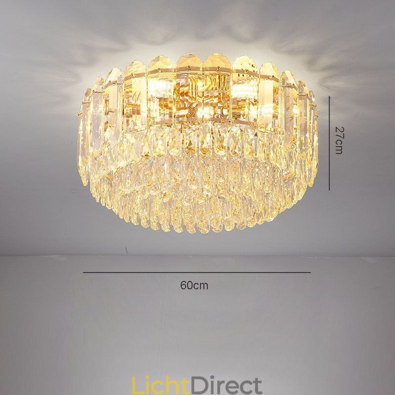 Kristallen plafondverlichtingsarmaturen met ronde kristallen decoratie