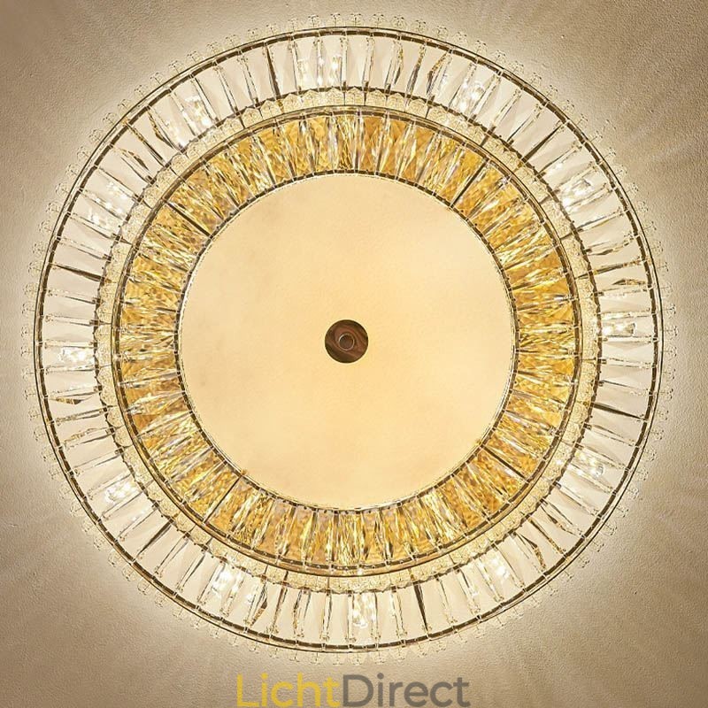 Kristallen plafondlamp met ronde kristallen decoratie