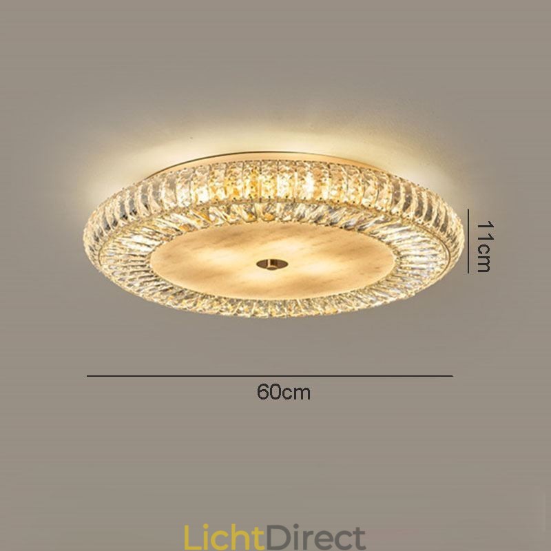 Kristallen plafondlamp met ronde kristallen decoratie