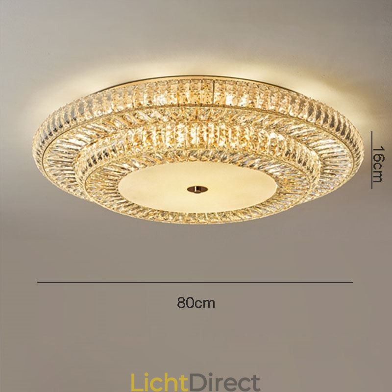 Kristallen plafondlamp met ronde kristallen decoratie