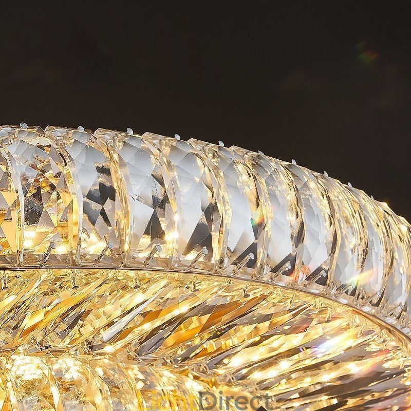 Kristallen plafondlamp met ronde kristallen decoratie