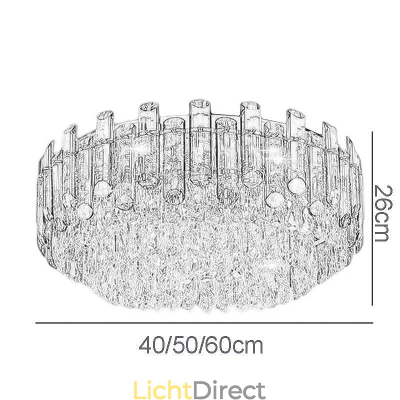 Kristallen plafondlamp, eenvoudige, moderne, ronde, decoratieve plafondlamp