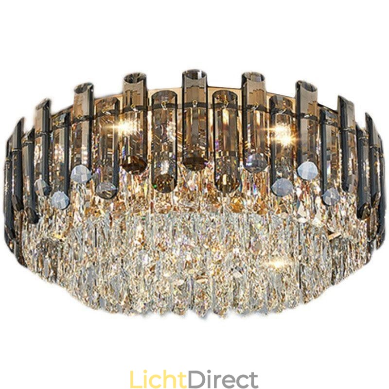 Kristallen plafondlamp, eenvoudige, moderne, ronde, decoratieve plafondlamp