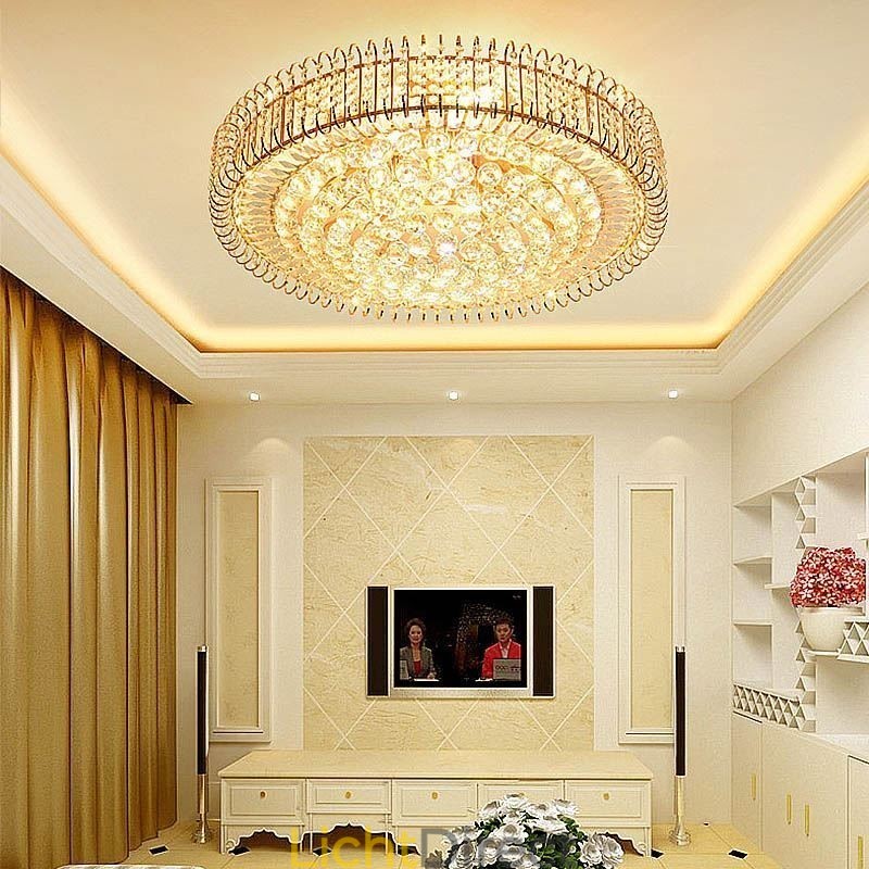 Europese stijl ronde plafondlamp met kristal