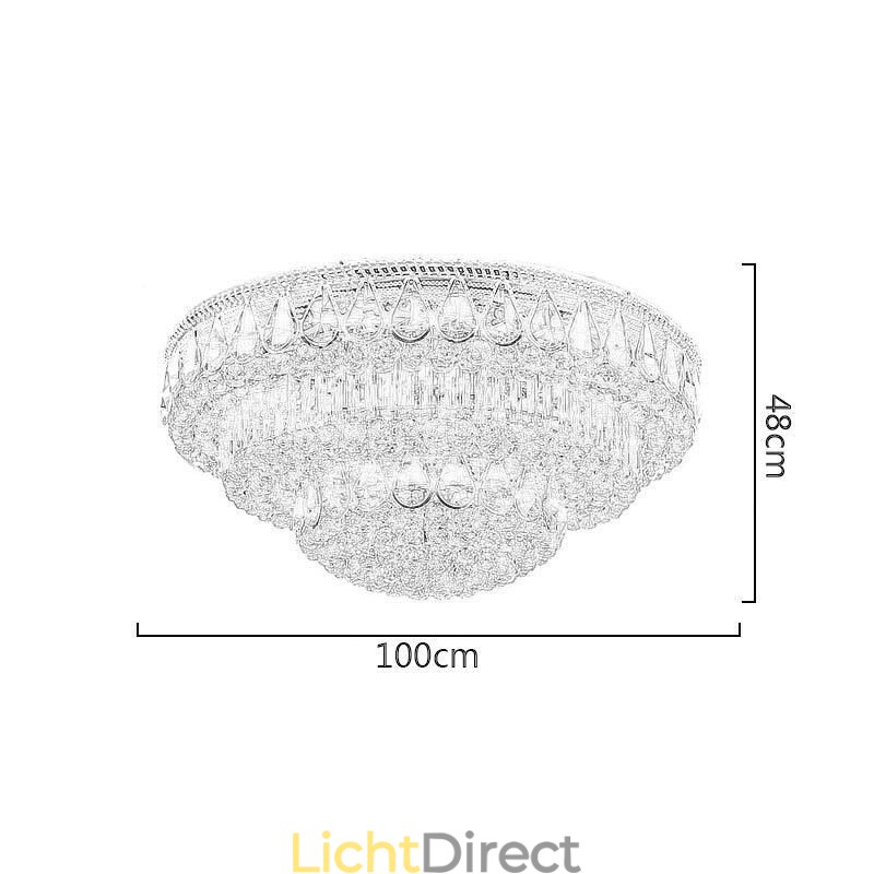 Luxe plafondlamp met kristallen, ronde lamp