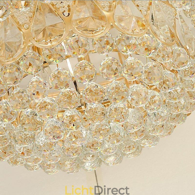 Luxe plafondlamp met kristallen, ronde lamp