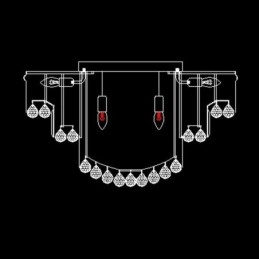 Luxe plafondlamp met kristallen, ronde lamp