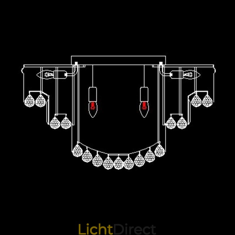 Luxe plafondlamp met kristallen, ronde lamp