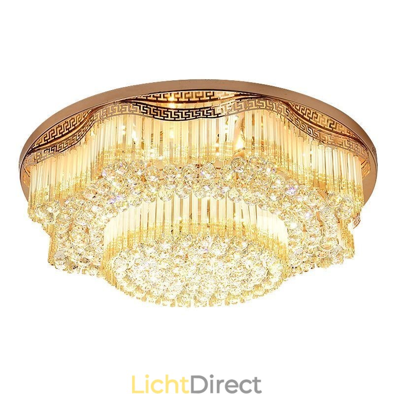 Moderne plafondlamp met kristallen, luxe ronde verlichting