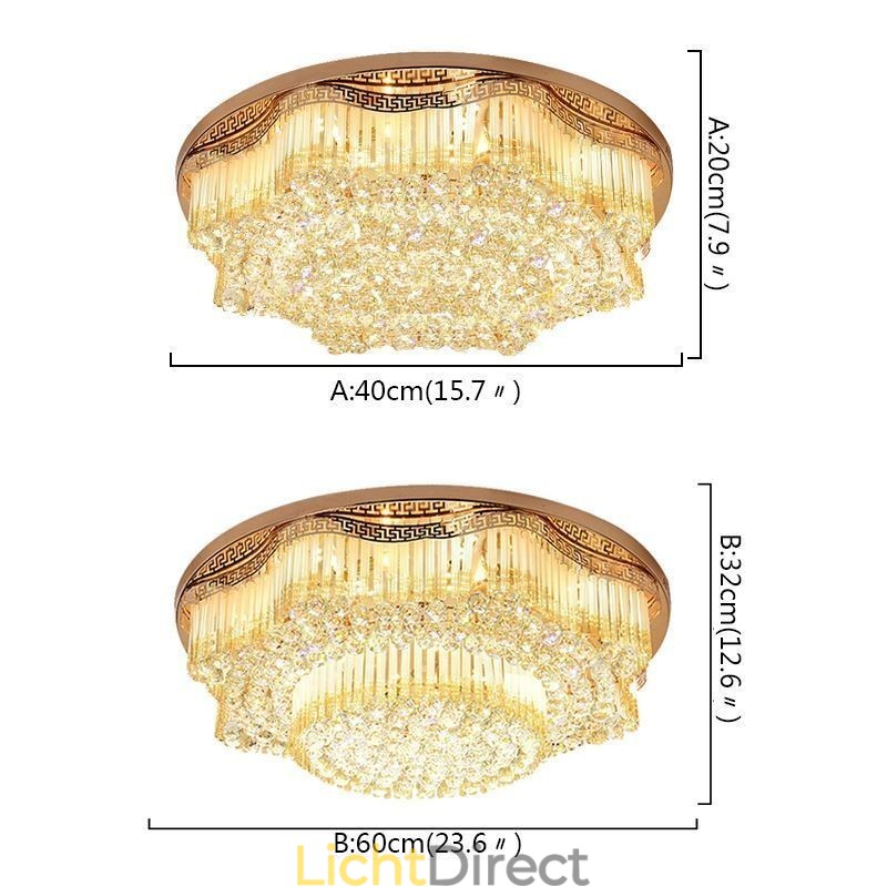 Moderne plafondlamp met kristallen, luxe ronde verlichting