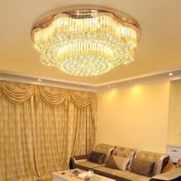 Moderne plafondlamp met kristallen, luxe ronde verlichting
